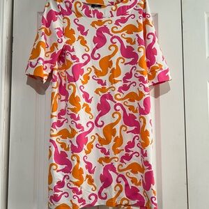 🩷🧡Sailor Sailor Seahorse Vibrant Pink and Orange Dress Large